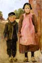 boy and girl on a village road